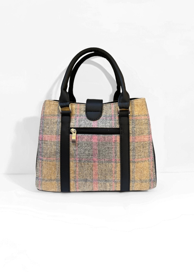 Mucros Jessica Bag | Pink Yellow Check