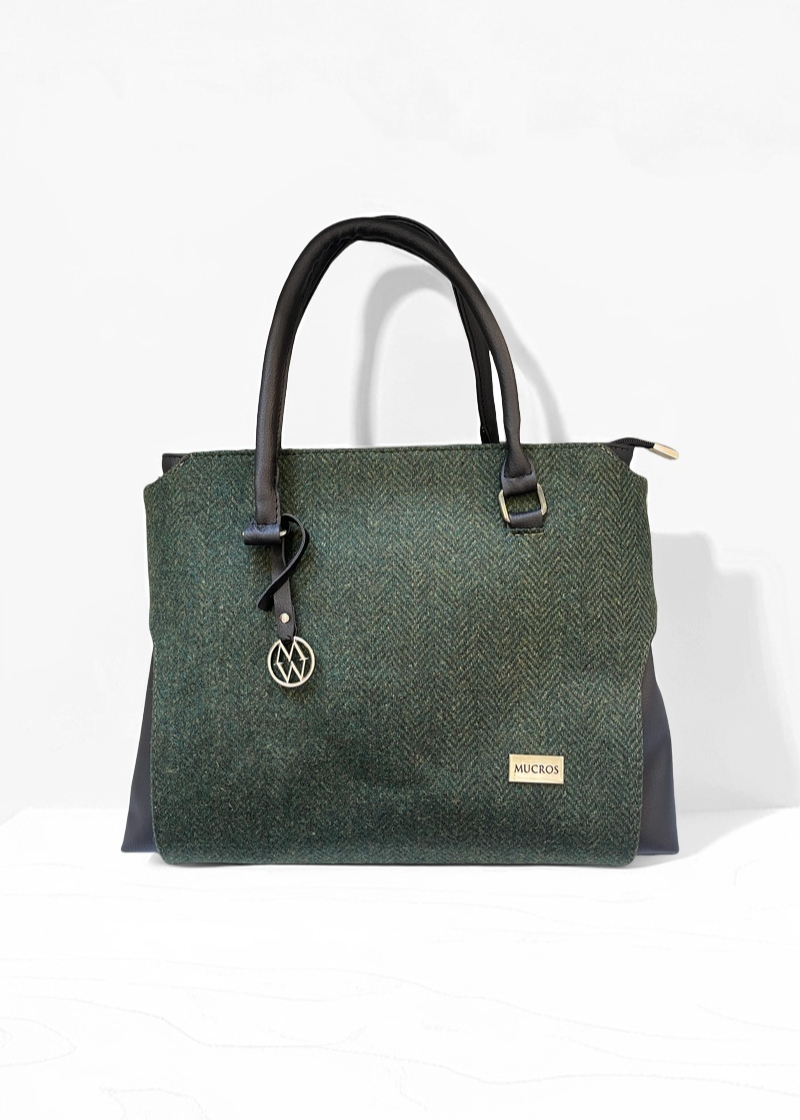 Mucros Emily Bag | Green Herringbone