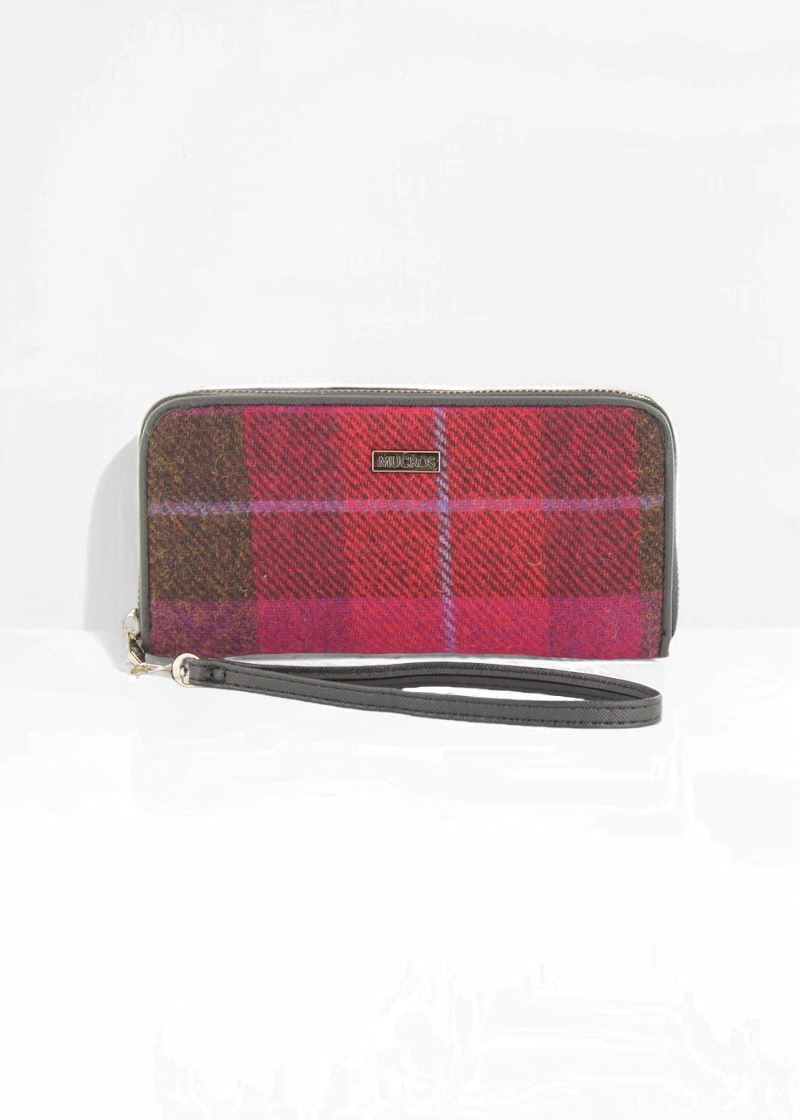 Mucros Tweed Wallet | Pink Check