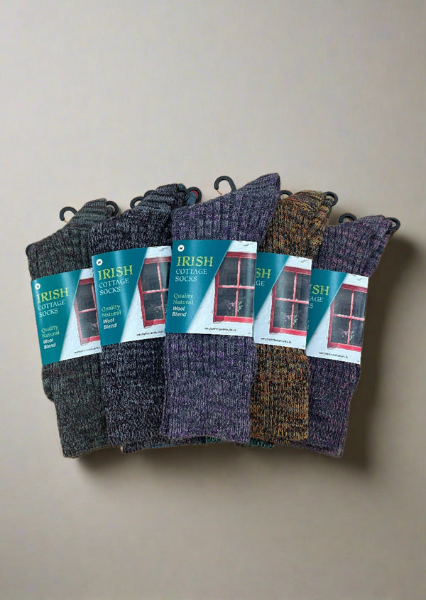 Irish Wool Cottage Socks | Pack of 7