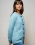 Aran Cable Knit Cardigan | Aqua