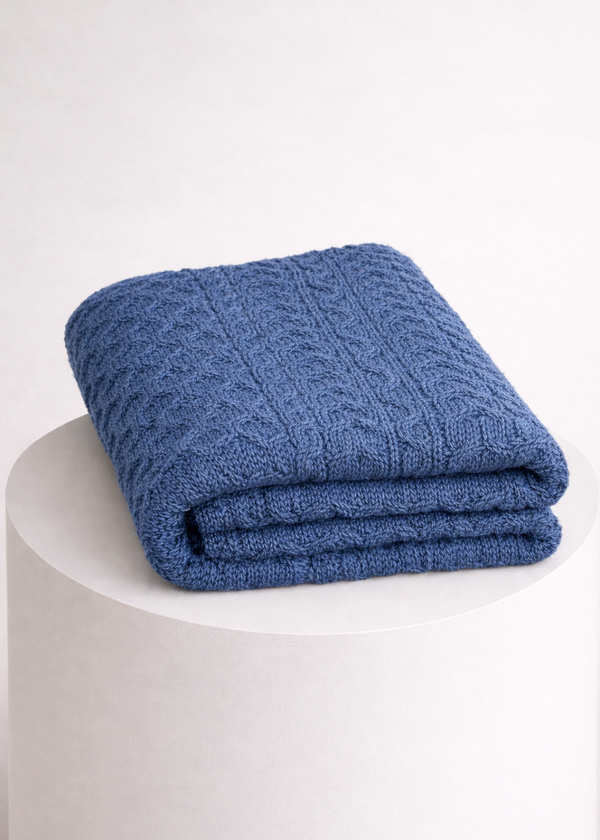 aran blue blanket