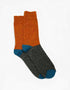 Tricolor 100% Merino Wool Socks | Orange