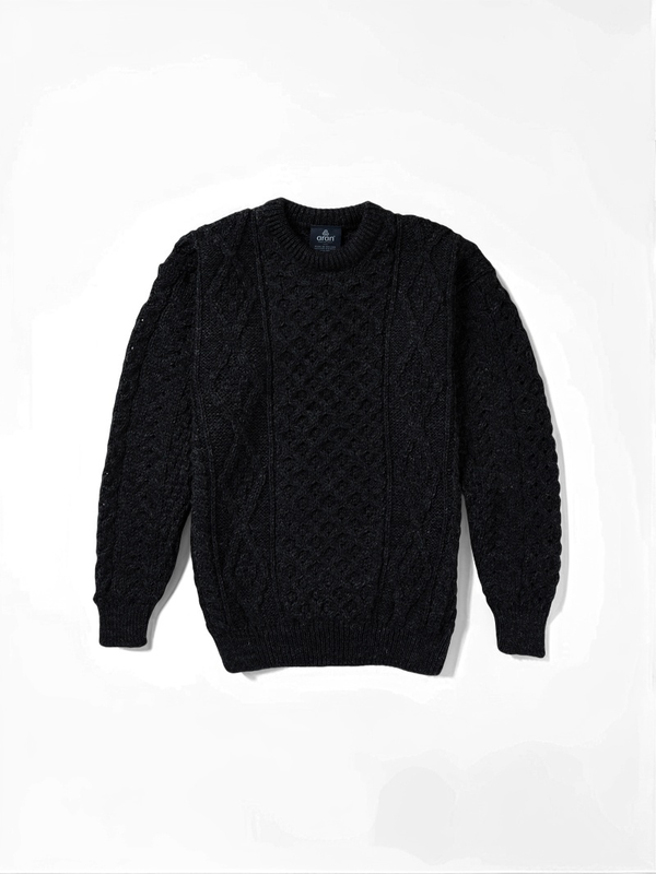 Unisex Aran Wool Sweater | Charcoal - Clearance *XS & S Only*
