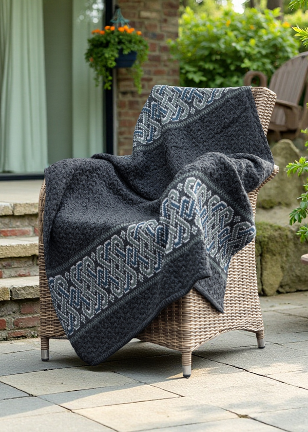 Aran Celtic Throw | Charcoal