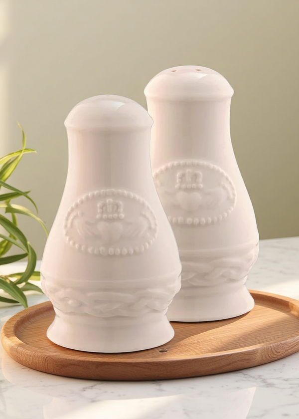 Belleek Classic Claddagh Salt & Peppe