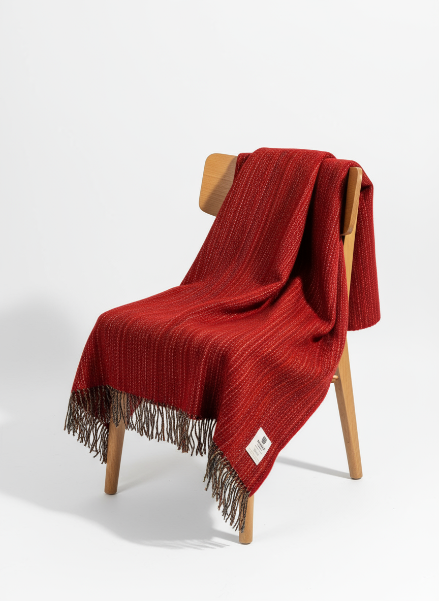Mcnutt Pure Wool Throw Red Heritage