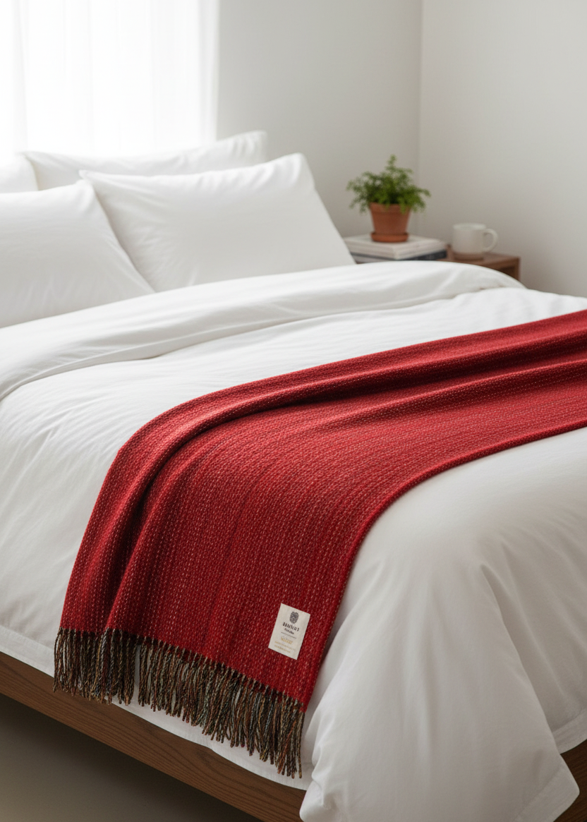 Mcnutt Pure Wool Throw Red Heritage