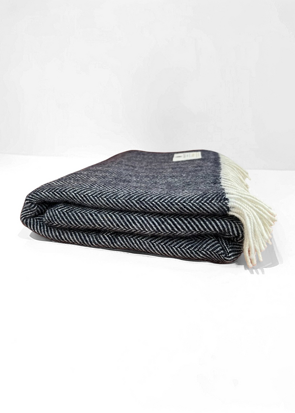 McNutt Midnight Herringbone Blanket