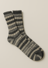 Men's Soft Merino Wool Fair Isle Socks  | Grey Charcoal Ecru