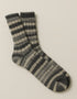 Men's Soft Merino Wool Fair Isle Socks  | Grey Charcoal Ecru