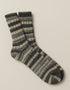 Soft Merino Wool Fair Isle Socks  | Grey Charcoal Ecru