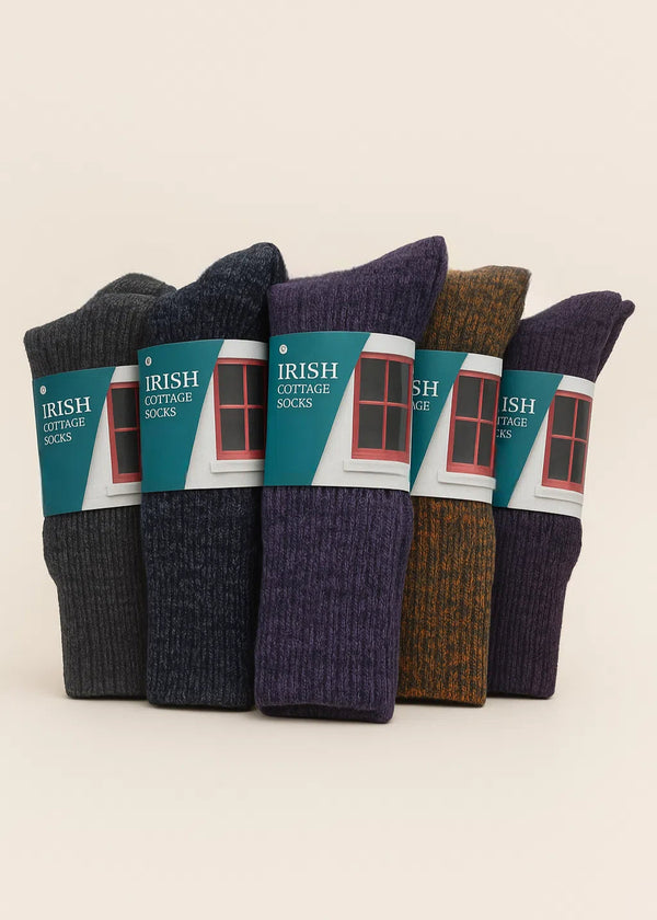 Irish Wool Cottage Socks | Pack of 7