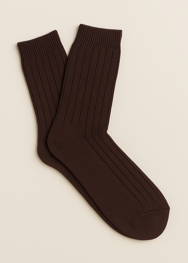 West of Ireland Cashmere Mix Socks | Chocolate