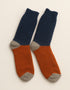 Tricolor 100% Merino Wool Socks | Navy