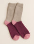 Tricolor 100% Merino Wool Socks | Beige