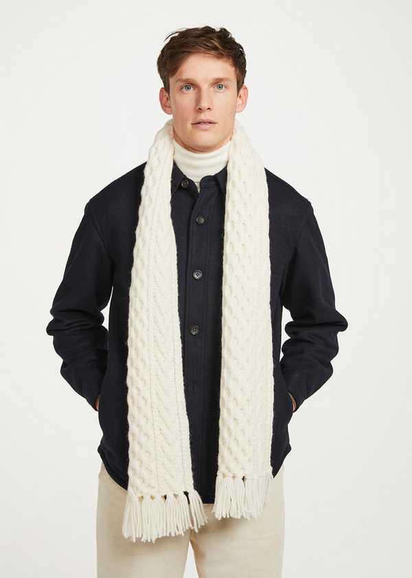 Handknit Aran Scarf