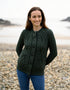 Ladies Aran Cardigan | Army Green