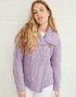 Patchwork Ladies Aran Cardigan | Lavender - Clearance