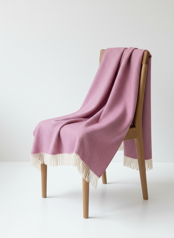 McNutt Lambswool Supersoft Blanket | Spotted Pink
