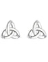 14k White Gold Flush Diamond Trinity Knot Earrings