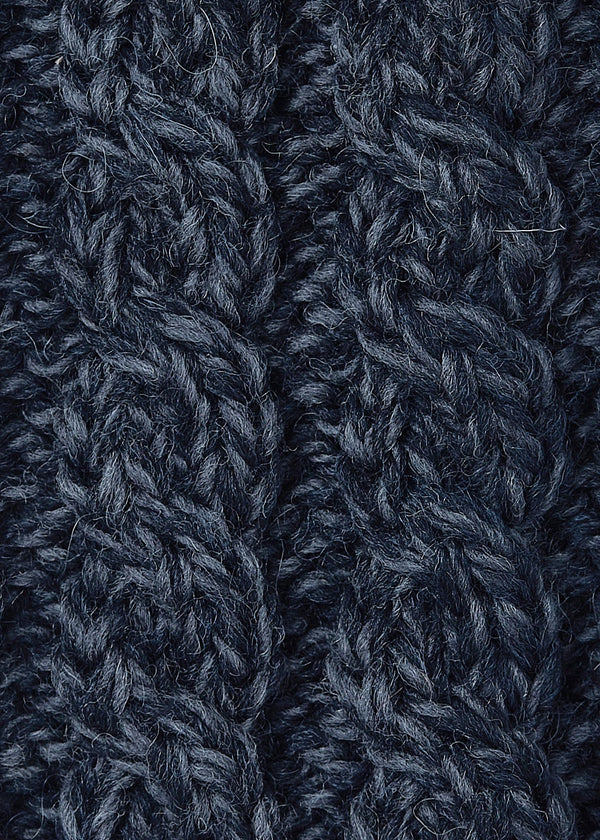 Men's Merino Wool Aran Cardigan | Charcoal - Clearance