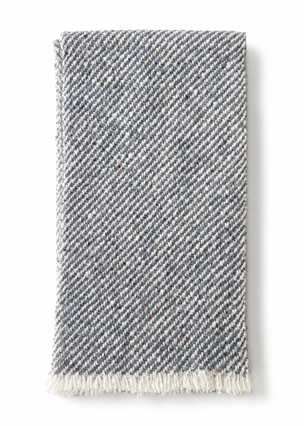 Mucros Aran Scarf | Merino Wool Alpaca Scarf | Denim Mix