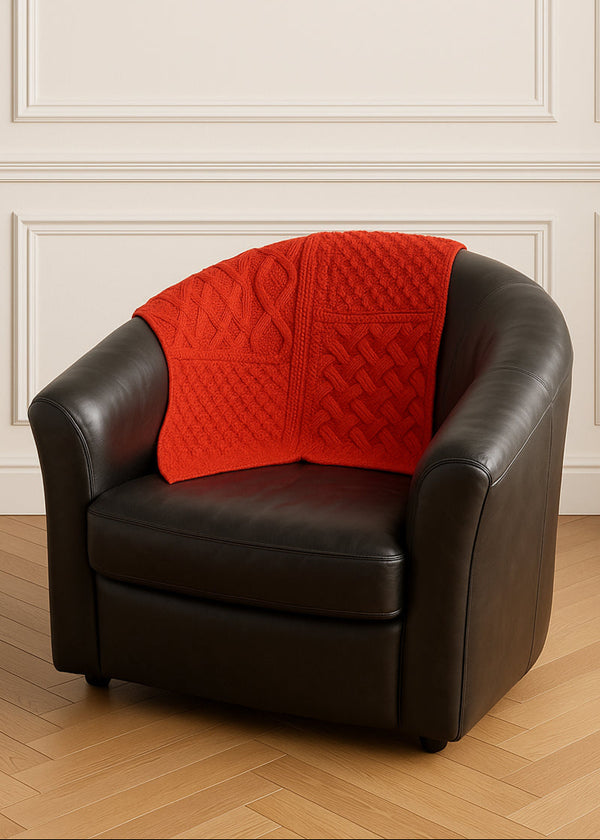 Supersoft Merino Baby Irish Blanket | Coral
