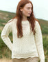 Aran Scallop Lace Stich Sweater | Natural