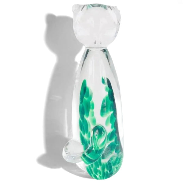 Irish Claddagh Glass Cat