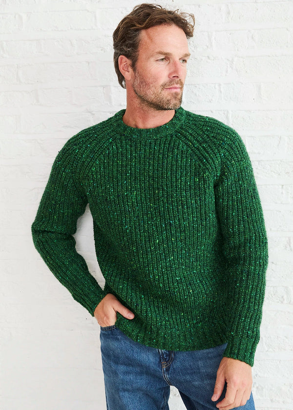 Men's Fisherman Rib Nepped Sweater | Valley Green