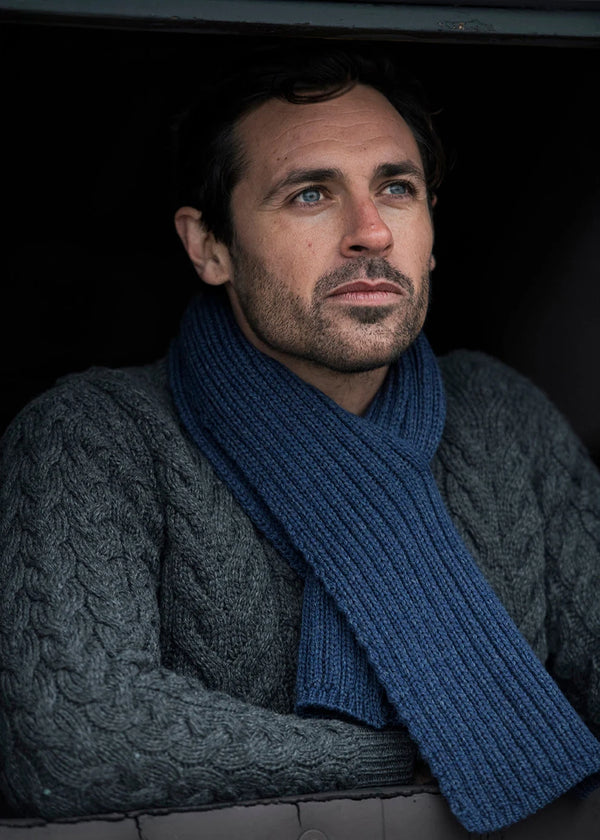 Pull Through Aran Ribbed Scarf