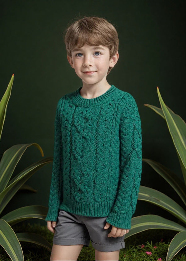 Kids Aran Sweater | Green 