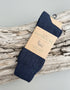 Men's Donegal Silk Wool Socks | Dark Blue - Clearance