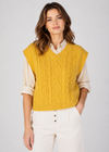 IrelandsEye Women's V Neck Aran Vest | Sunflower