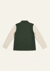 Saol Men's Green Herringbone Virgin Wool Zip Jacket