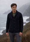 Men's Merino Wool Aran Cardigan | Charcoal