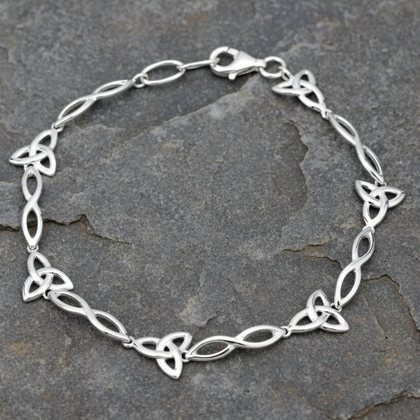 Sterling Silver Celtic Style Trinity Knot Bracelet