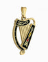 Gold Plated Black Harp Pendant