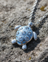 Sea Turtle Necklace With Aqua Swarovski® Crystals