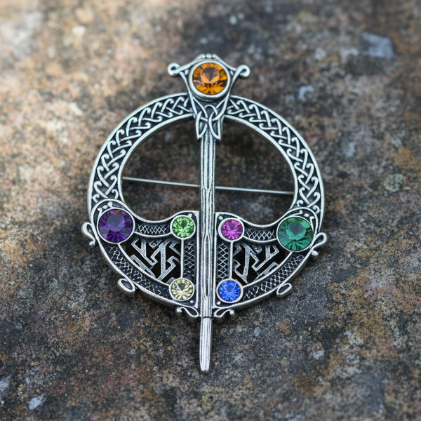 Rhodium Plated Tara Brooch