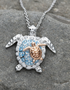 Turtle Necklace Mother & Baby With Swarovski® Crystals