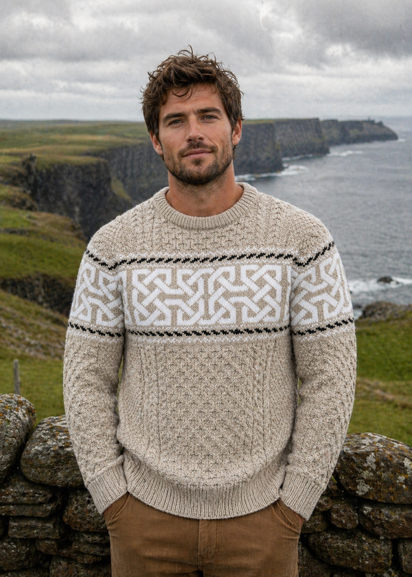 Aran Celtic Design Cable Knit Sweater | Parsnip