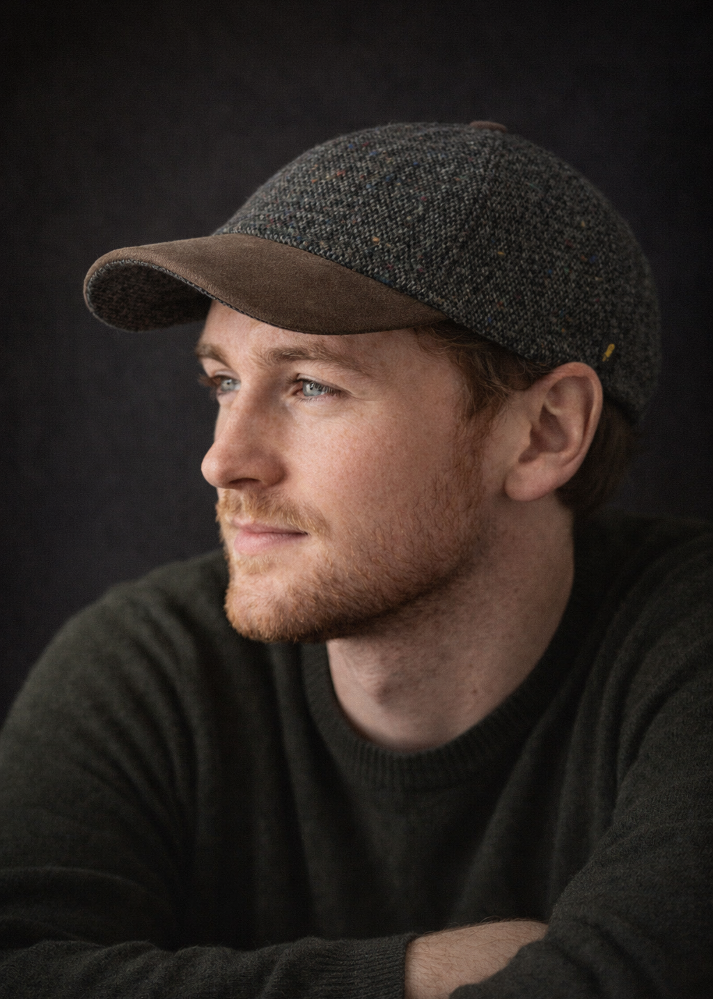 Donegal Tweed Baseball Cap | Charcoal Salt & Pepper | Hatman of Ireland