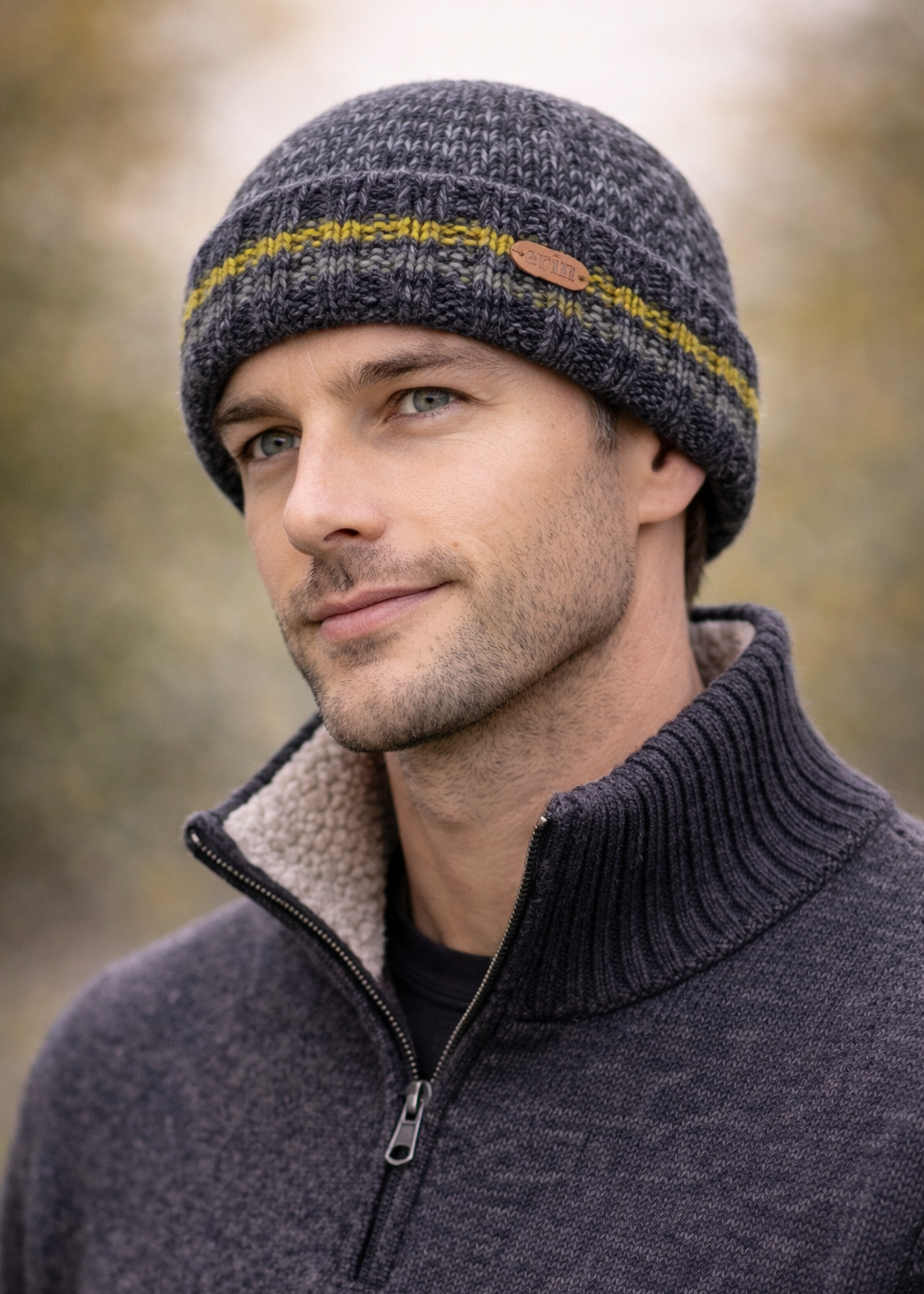 Erin Men's Rib Turnup Hat | Marled Green