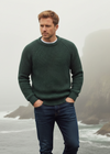 Fishermans Rib Crew Neck Sweater | Green