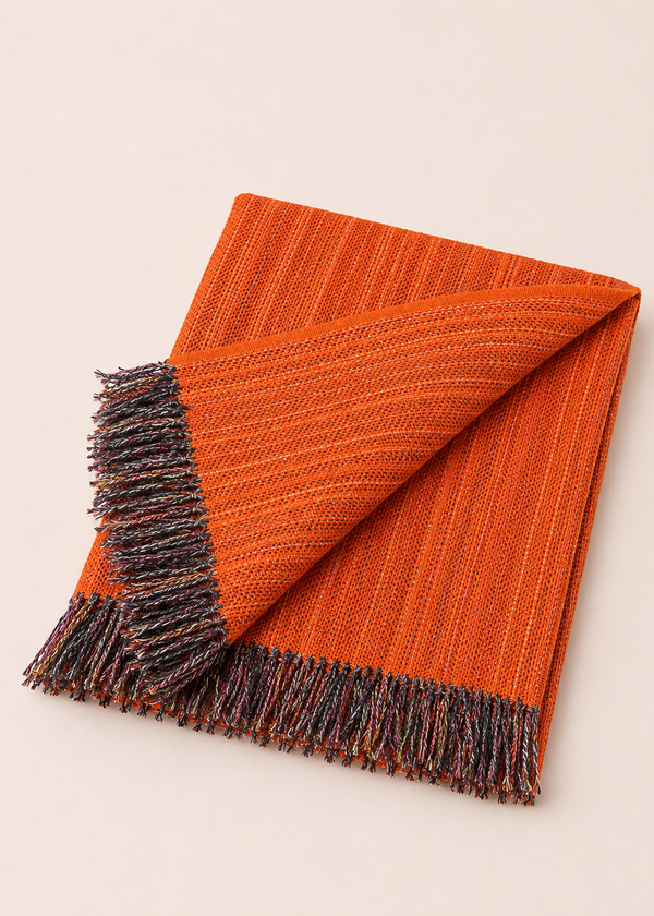 McNutt Tangerine Tweed Throw | Pure Irish Wool Blanket
