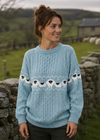 Oversized Aran Crew Neck Merino Wool Sheep Sweater | Mermaid