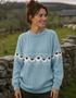 Oversized Aran Crew Neck Merino Wool Sheep Sweater | Mermaid