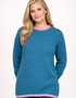 Slaney Crew Neck Sweater - Wool Cashmere Blend | Teal Harbour